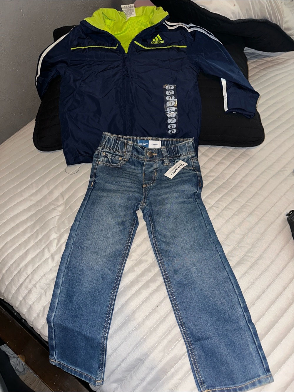 adidas Kids Navy Jeans with Light Blue Wash